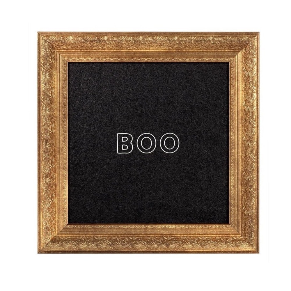 My Texas House Halloween Boo Gold Framed Art Print 12x12 Antique Paper